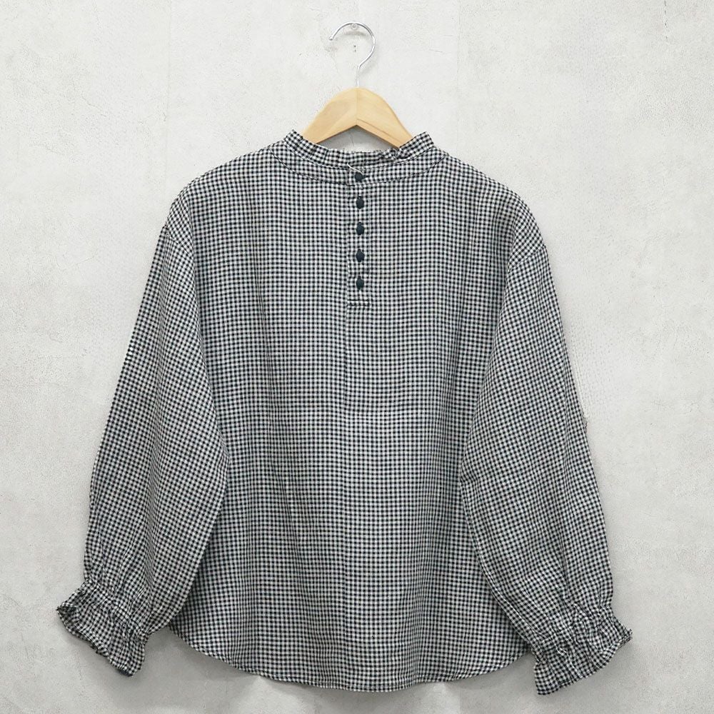 Branch m‘.,ブランチエム,ナチュラル,30代,40代,50代,60代,リネン,ゆったり,blouse,ブラウス,リネンブラウス,フリルブラウス,チェックブラウス,