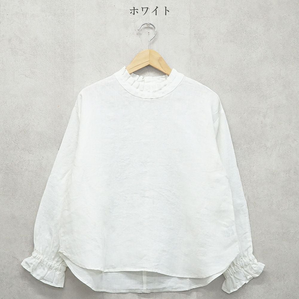 Branch m‘.,ブランチエム,ナチュラル,30代,40代,50代,60代,リネン,ゆったり,blouse,ブラウス,リネンブラウス,フリルブラウス,チェックブラウス,