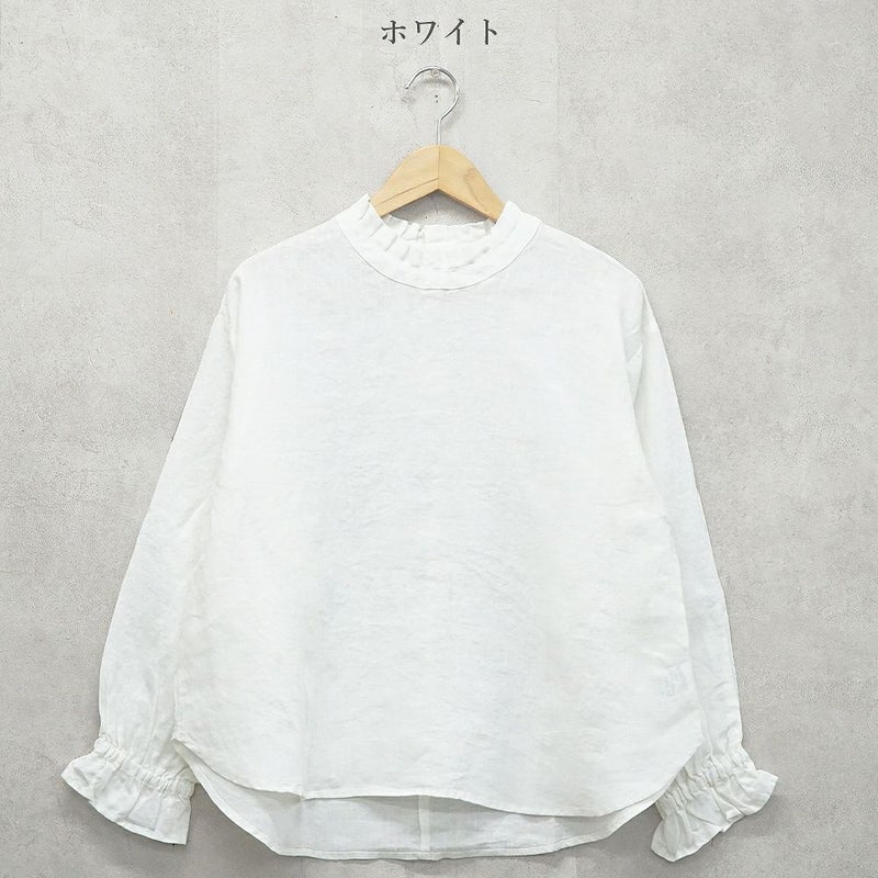 Branch m‘.,ブランチエム,ナチュラル,30代,40代,50代,60代,リネン,ゆったり,blouse,ブラウス,リネンブラウス,フリルブラウス,チェックブラウス,