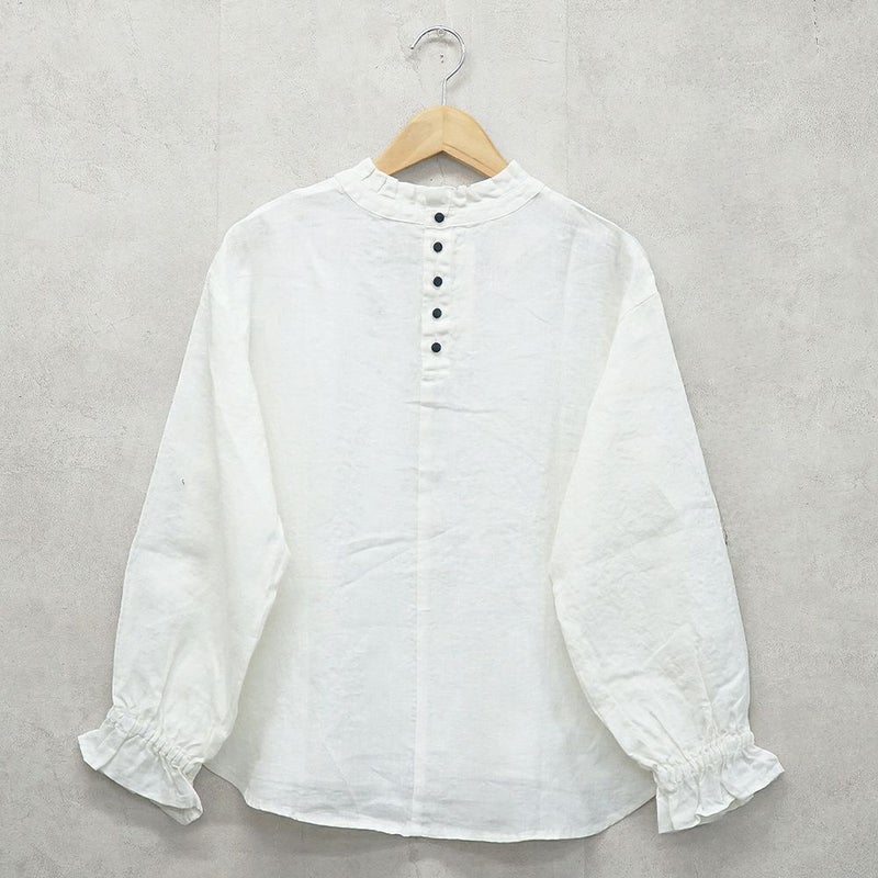 Branch m‘.,ブランチエム,ナチュラル,30代,40代,50代,60代,リネン,ゆったり,blouse,ブラウス,リネンブラウス,フリルブラウス,チェックブラウス,