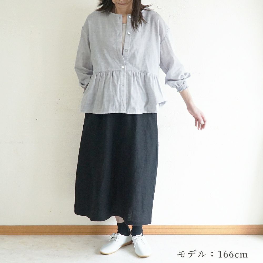 Branch m‘.,ブランチエム,ナチュラル,30代,40代,50代,60代,コットン,ゆったり,blouse,ブラウス,ガーゼ,ダブルガーゼ,コットンブラウス,ギャザーブラウス,
