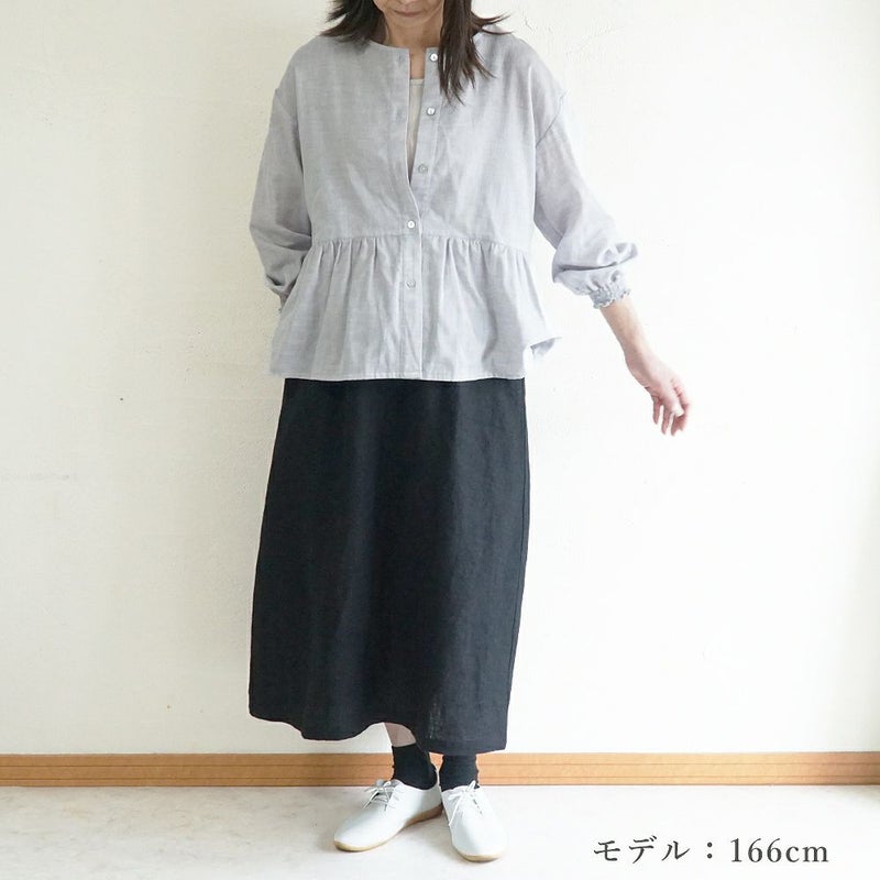 Branch m‘.,ブランチエム,ナチュラル,30代,40代,50代,60代,コットン,ゆったり,blouse,ブラウス,ガーゼ,ダブルガーゼ,コットンブラウス,ギャザーブラウス,