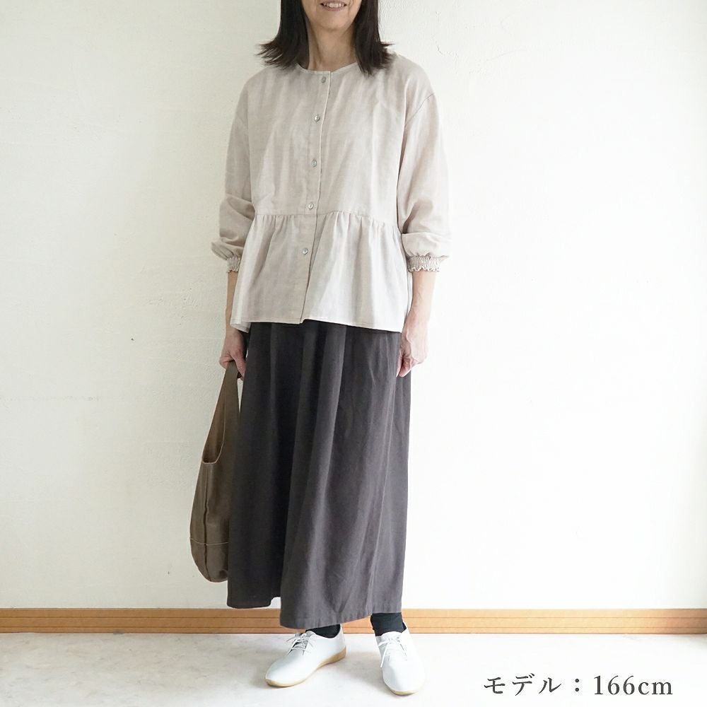 Branch m‘.,ブランチエム,ナチュラル,30代,40代,50代,60代,コットン,ゆったり,blouse,ブラウス,ガーゼ,ダブルガーゼ,コットンブラウス,ギャザーブラウス,