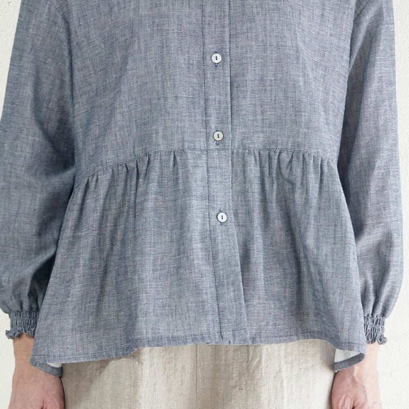 Branch m‘.,ブランチエム,ナチュラル,30代,40代,50代,60代,コットン,ゆったり,blouse,ブラウス,ガーゼ,ダブルガーゼ,コットンブラウス,ギャザーブラウス,