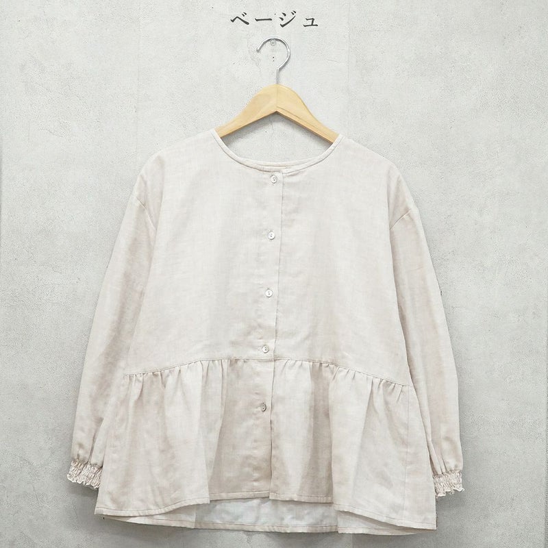 Branch m‘.,ブランチエム,ナチュラル,30代,40代,50代,60代,コットン,ゆったり,blouse,ブラウス,ガーゼ,ダブルガーゼ,コットンブラウス,ギャザーブラウス,