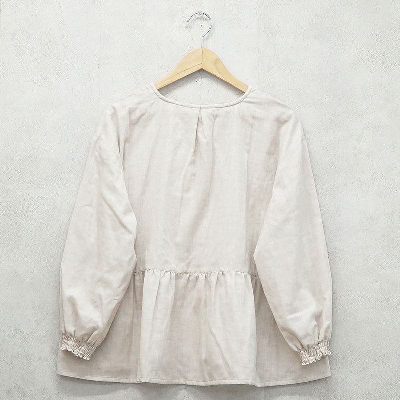 Branch m‘.,ブランチエム,ナチュラル,30代,40代,50代,60代,コットン,ゆったり,blouse,ブラウス,ガーゼ,ダブルガーゼ,コットンブラウス,ギャザーブラウス,