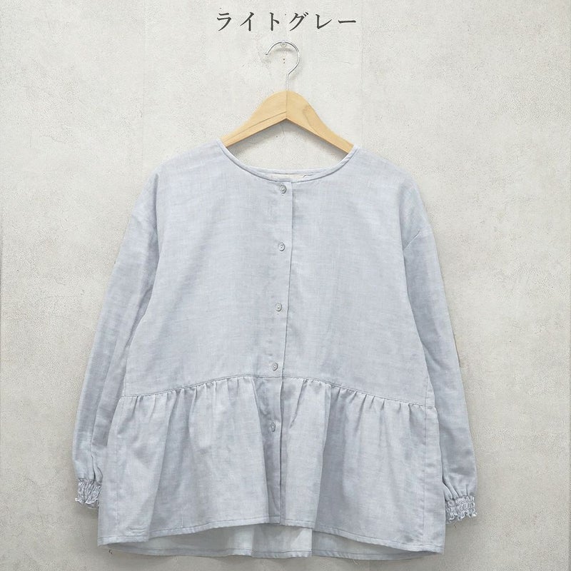 Branch m‘.,ブランチエム,ナチュラル,30代,40代,50代,60代,コットン,ゆったり,blouse,ブラウス,ガーゼ,ダブルガーゼ,コットンブラウス,ギャザーブラウス,