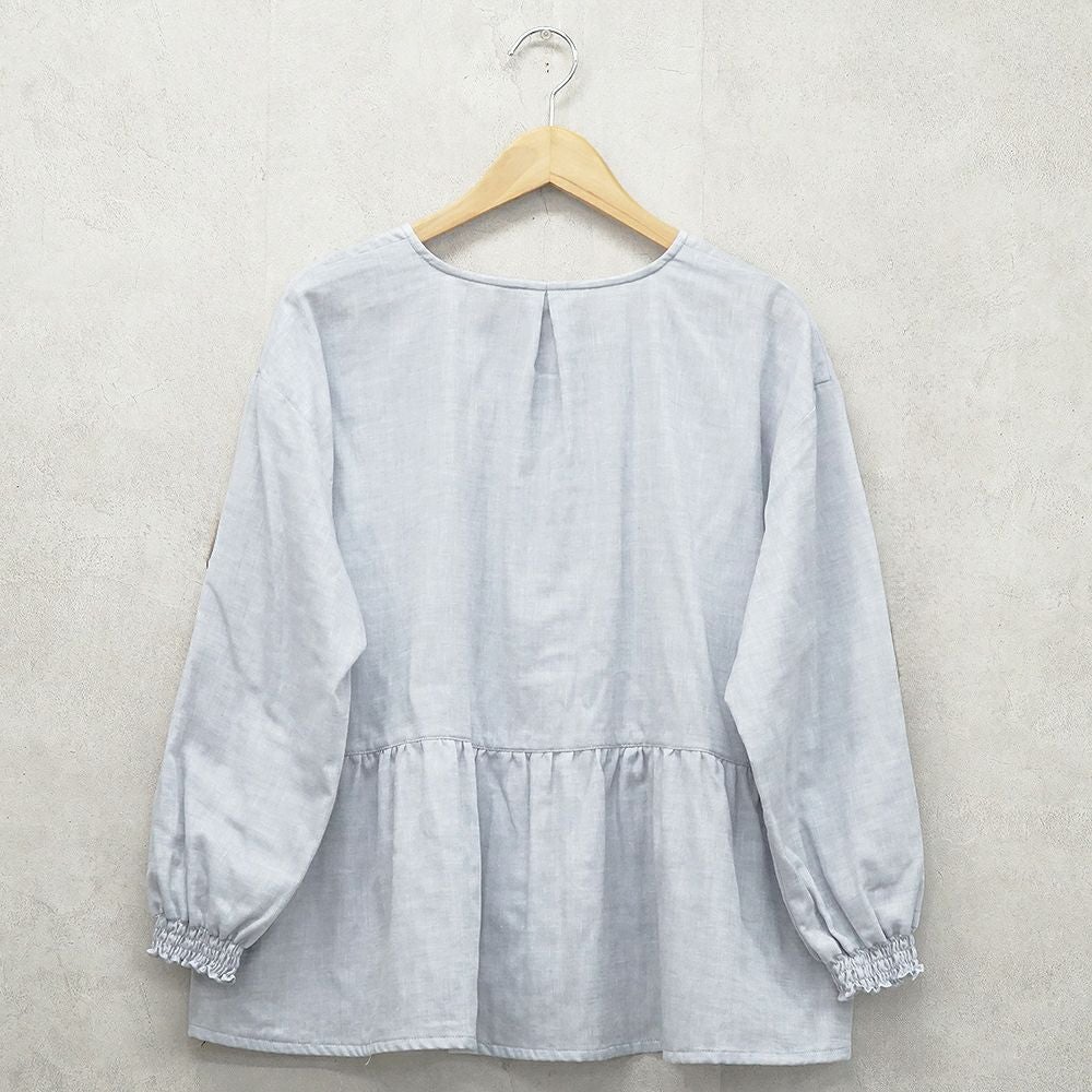 Branch m‘.,ブランチエム,ナチュラル,30代,40代,50代,60代,コットン,ゆったり,blouse,ブラウス,ガーゼ,ダブルガーゼ,コットンブラウス,ギャザーブラウス,