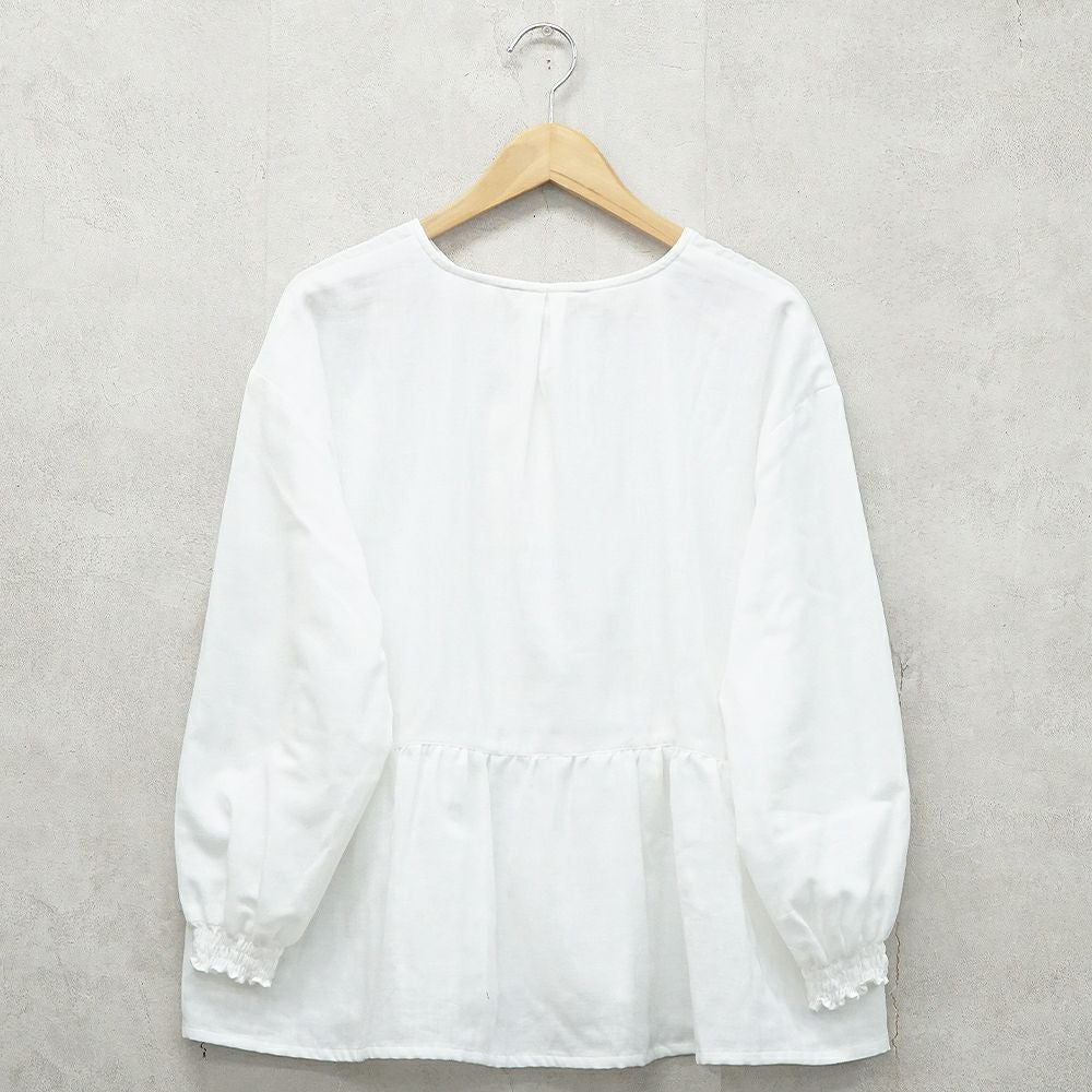 Branch m‘.,ブランチエム,ナチュラル,30代,40代,50代,60代,コットン,ゆったり,blouse,ブラウス,ガーゼ,ダブルガーゼ,コットンブラウス,ギャザーブラウス,