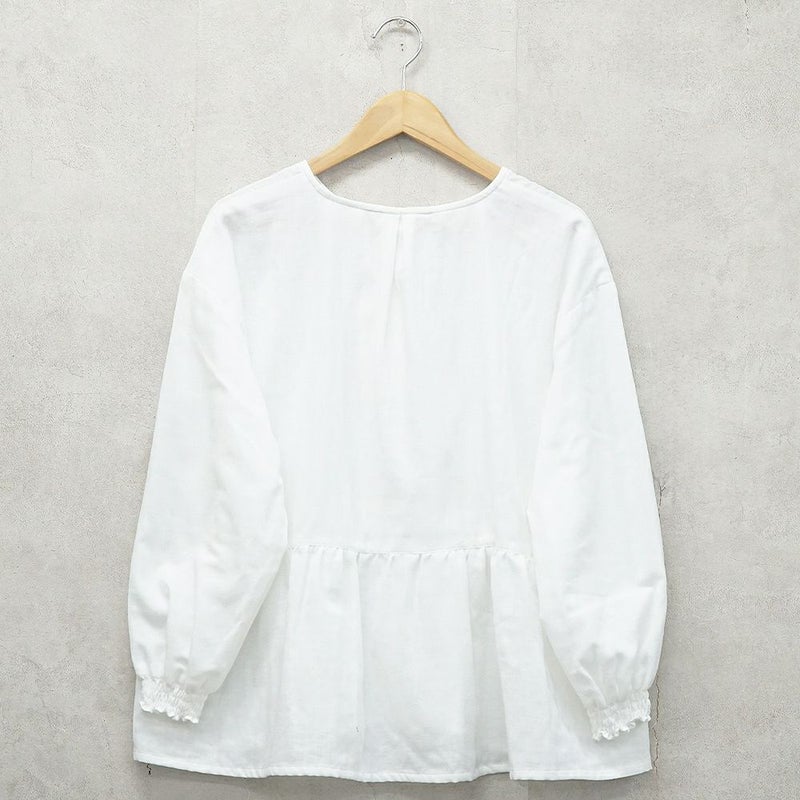 Branch m‘.,ブランチエム,ナチュラル,30代,40代,50代,60代,コットン,ゆったり,blouse,ブラウス,ガーゼ,ダブルガーゼ,コットンブラウス,ギャザーブラウス,