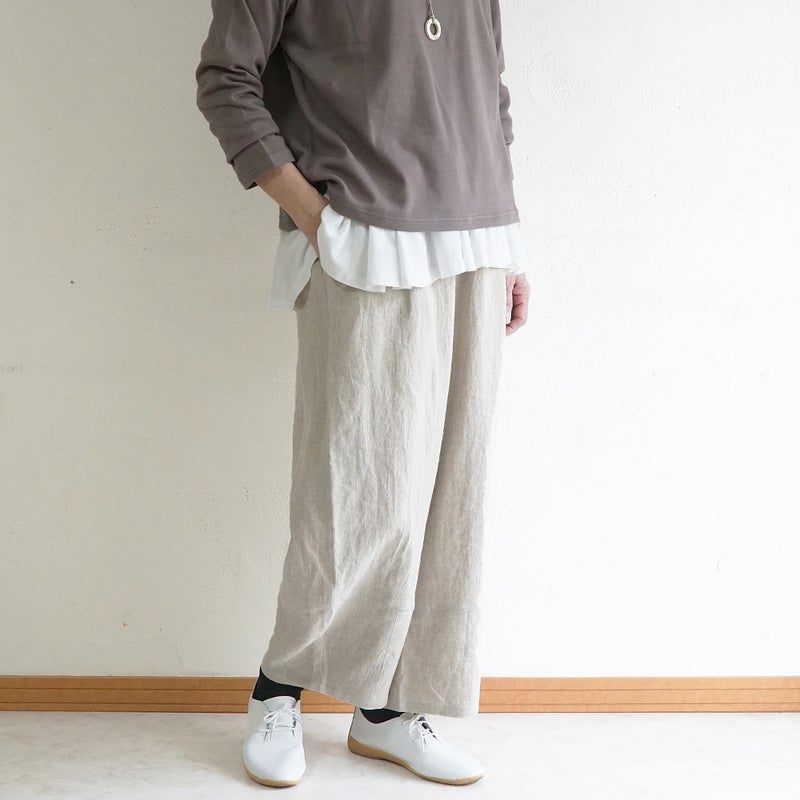 Branch m‘.,ブランチエム,ナチュラル,30代,40代,50代,60代,リネン,ゆったり,麻,パンツ,コクーンパンツ,バルーンパンツ,