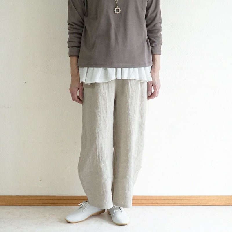 Branch m‘.,ブランチエム,ナチュラル,30代,40代,50代,60代,リネン,ゆったり,麻,パンツ,コクーンパンツ,バルーンパンツ,