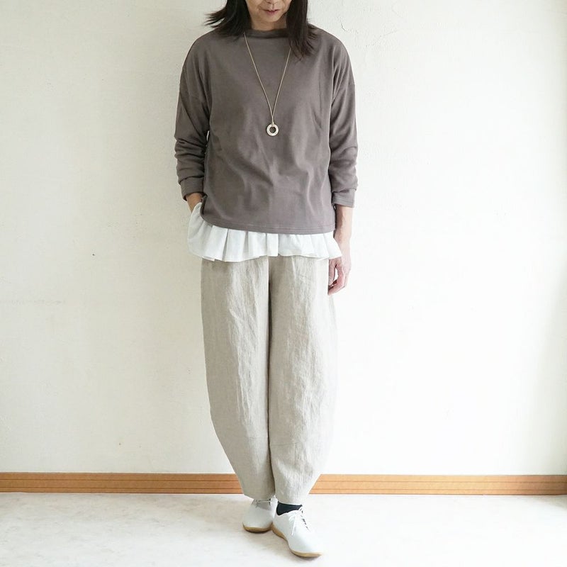 Branch m‘.,ブランチエム,ナチュラル,30代,40代,50代,60代,リネン,ゆったり,麻,パンツ,コクーンパンツ,バルーンパンツ,