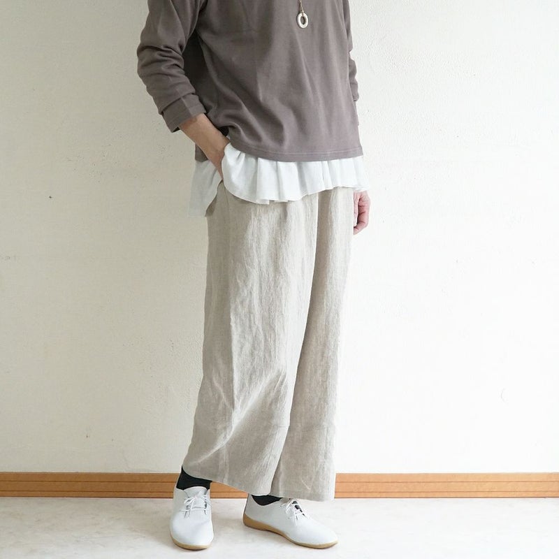 Branch m‘.,ブランチエム,ナチュラル,30代,40代,50代,60代,リネン,ゆったり,麻,パンツ,コクーンパンツ,バルーンパンツ,