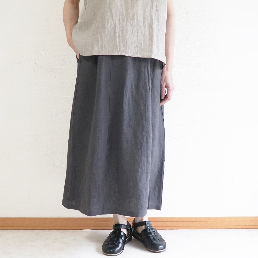 Branch m‘.,ブランチエム,ナチュラル,30代,40代,50代,60代,リネン,ゆったり,麻,スカート,リネンスカート,ナロースカート,