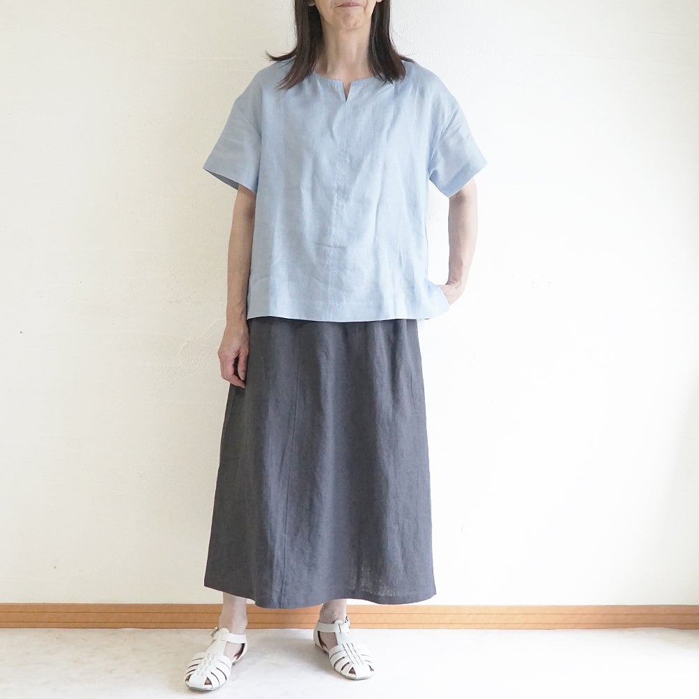 Branch m‘.,ブランチエム,ナチュラル,30代,40代,50代,60代,リネン,ゆったり,麻,スカート,リネンスカート,ナロースカート,
