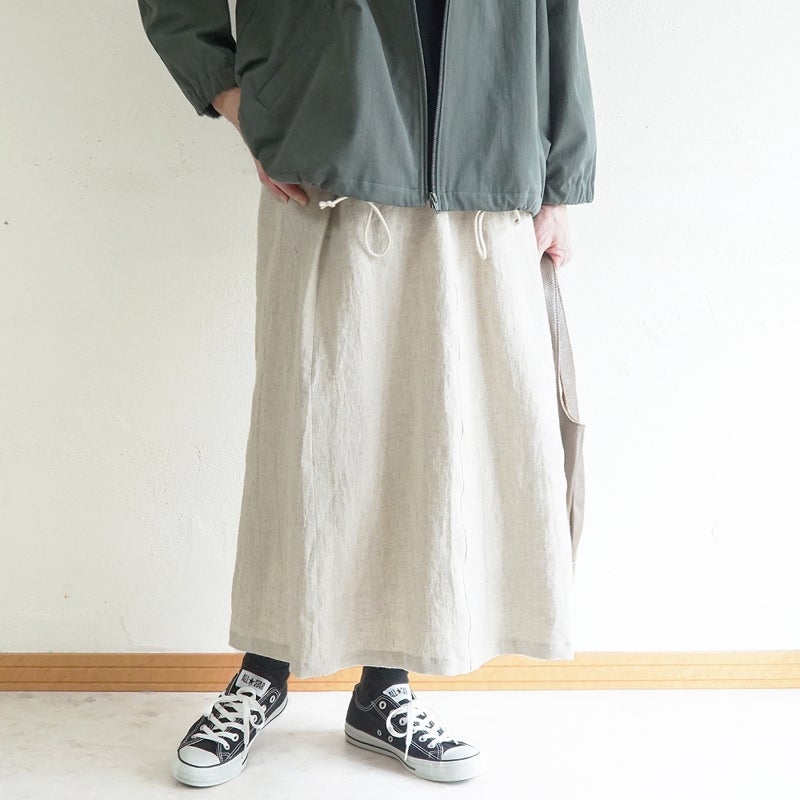 Branch m‘.,ブランチエム,ナチュラル,30代,40代,50代,60代,リネン,ゆったり,麻,スカート,リネンスカート,ナロースカート,