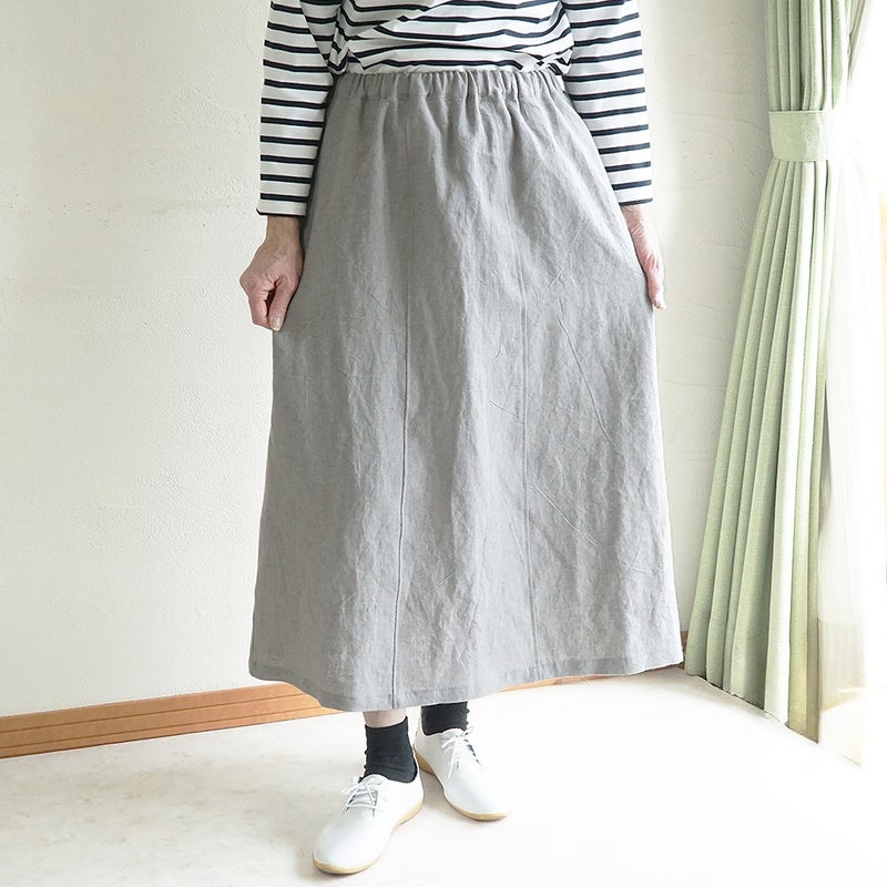 Branch m‘.,ブランチエム,ナチュラル,30代,40代,50代,60代,リネン,ゆったり,麻,スカート,リネンスカート,ナロースカート,