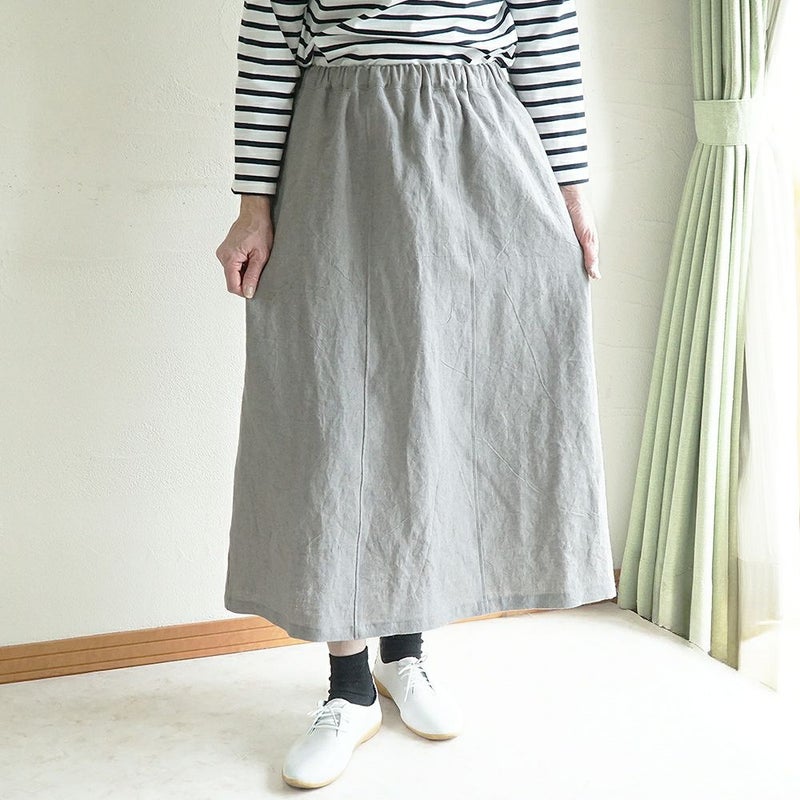 Branch m‘.,ブランチエム,ナチュラル,30代,40代,50代,60代,リネン,ゆったり,麻,スカート,リネンスカート,ナロースカート,