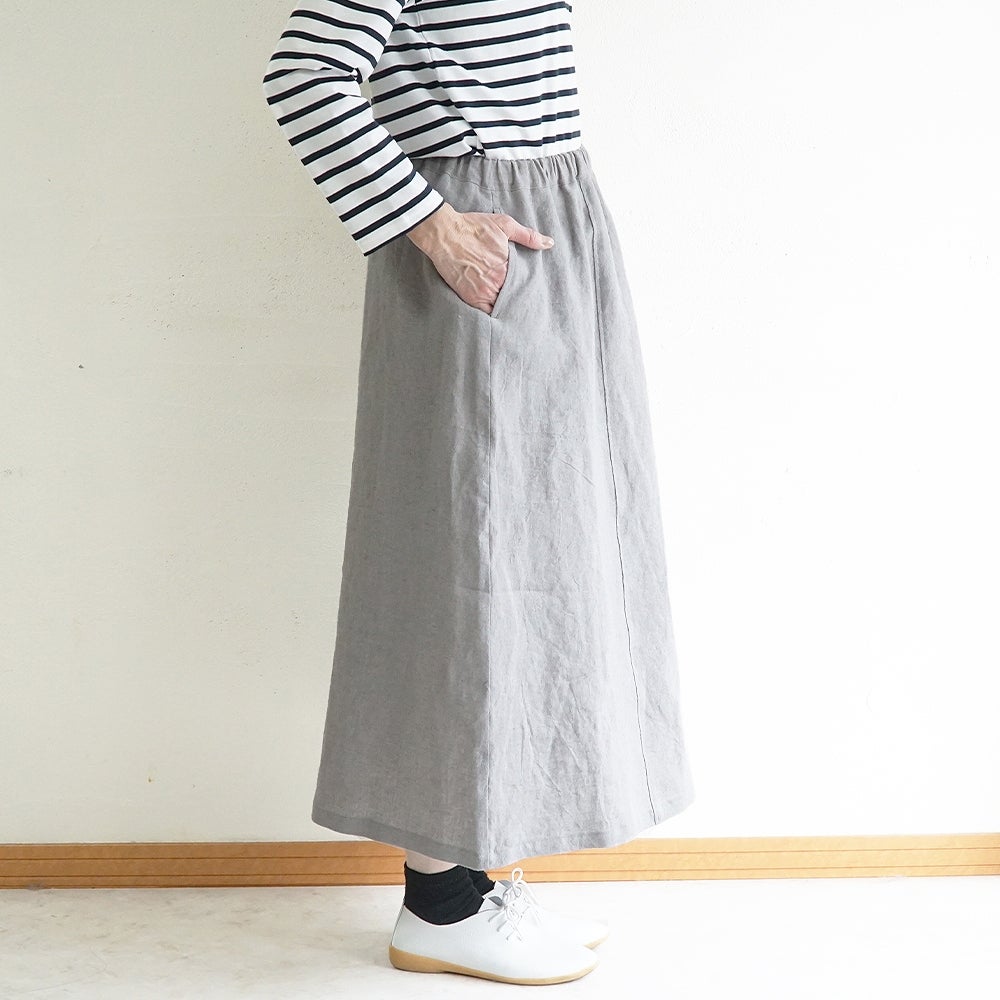 Branch m‘.,ブランチエム,ナチュラル,30代,40代,50代,60代,リネン,ゆったり,麻,スカート,リネンスカート,ナロースカート,