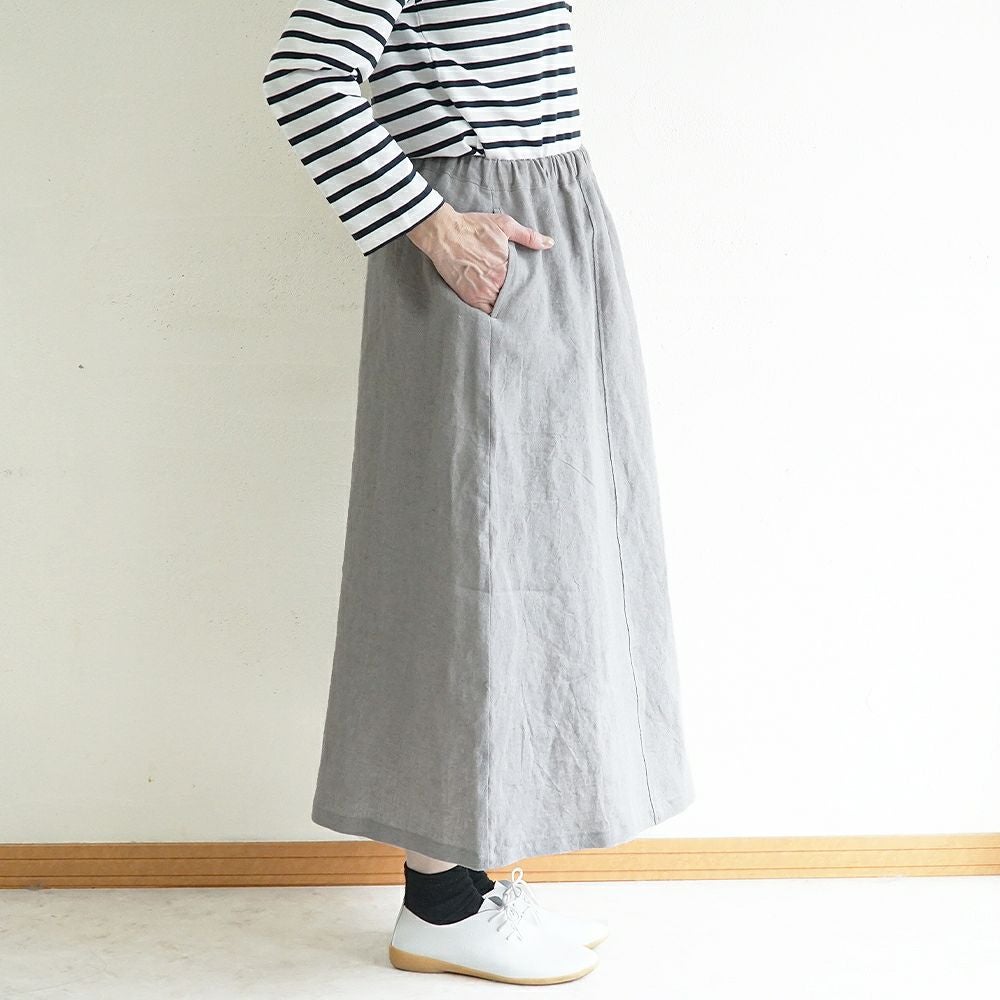 Branch m‘.,ブランチエム,ナチュラル,30代,40代,50代,60代,リネン,ゆったり,麻,スカート,リネンスカート,ナロースカート,