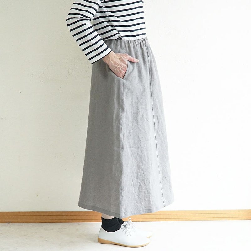Branch m‘.,ブランチエム,ナチュラル,30代,40代,50代,60代,リネン,ゆったり,麻,スカート,リネンスカート,ナロースカート,