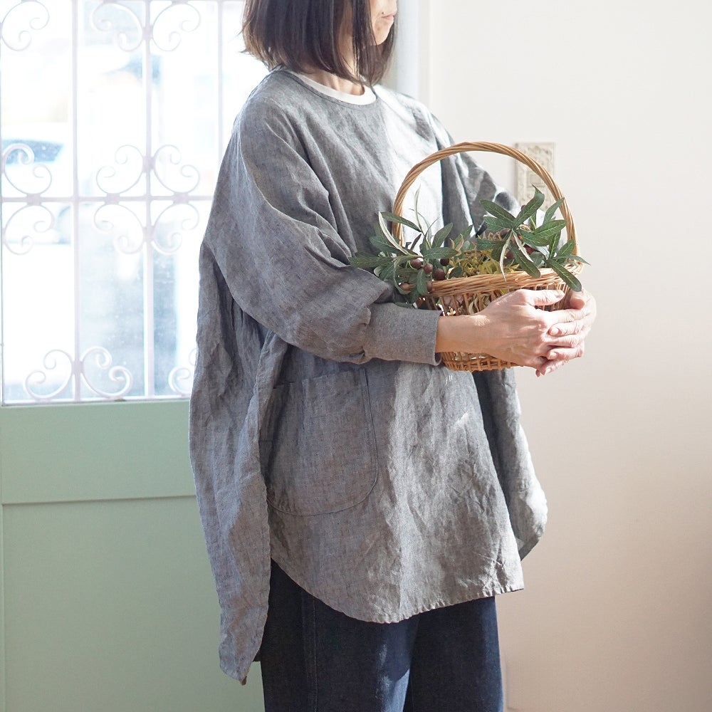 Branch m‘.,ブランチエム,ナチュラル,30代,40代,50代,60代,リネン,ゆったり,チュニック,リネンチュニック,割烹着,リネン割烹着,エプロン,リネンエプロン