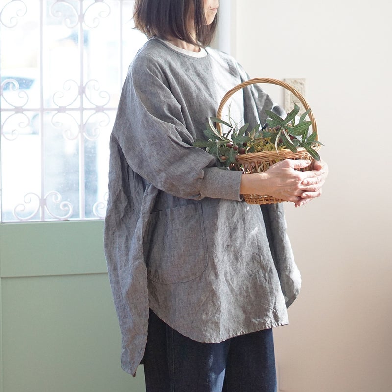 Branch m‘.,ブランチエム,ナチュラル,30代,40代,50代,60代,リネン,ゆったり,チュニック,リネンチュニック,割烹着,リネン割烹着,エプロン,リネンエプロン
