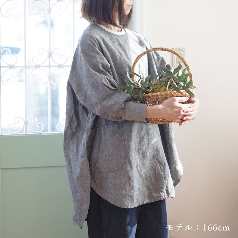 Branch m‘.,ブランチエム,ナチュラル,30代,40代,50代,60代,リネン,ゆったり,チュニック,リネンチュニック,割烹着,リネン割烹着,エプロン,リネンエプロン