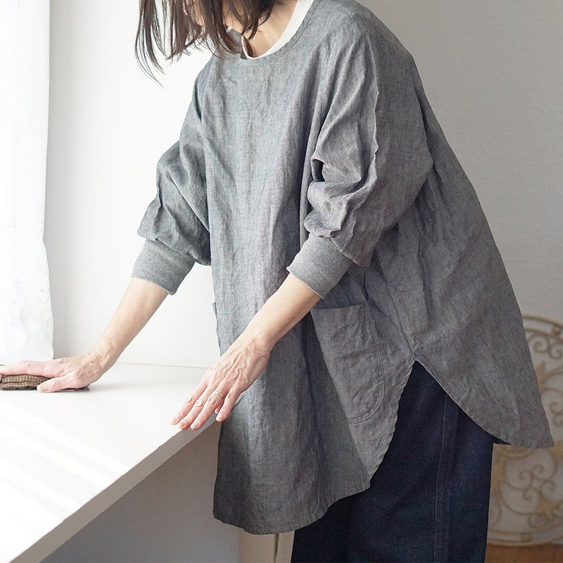 Branch m‘.,ブランチエム,ナチュラル,30代,40代,50代,60代,リネン,ゆったり,チュニック,リネンチュニック,割烹着,リネン割烹着,エプロン,リネンエプロン