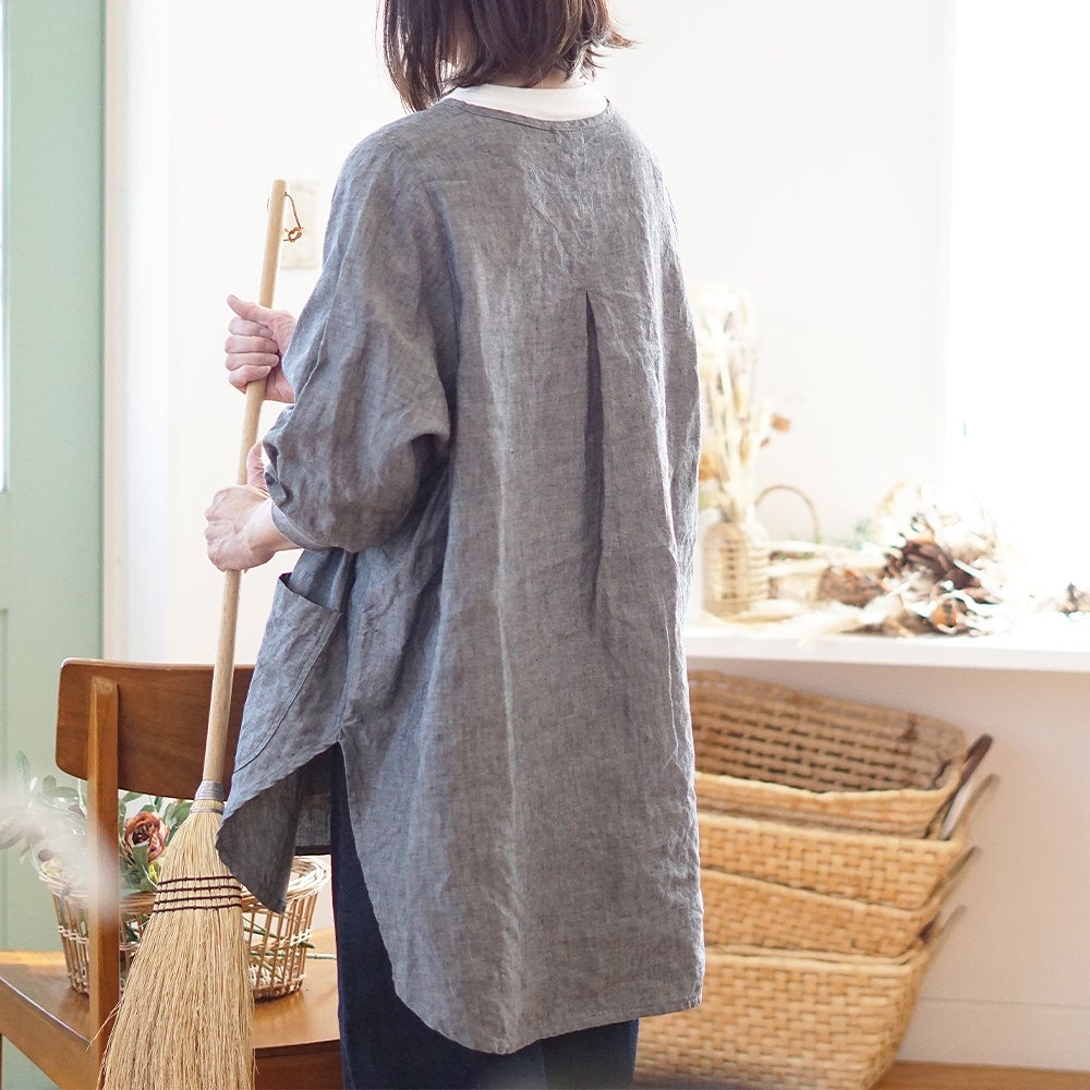 Branch m‘.,ブランチエム,ナチュラル,30代,40代,50代,60代,リネン,ゆったり,チュニック,リネンチュニック,割烹着,リネン割烹着,エプロン,リネンエプロン