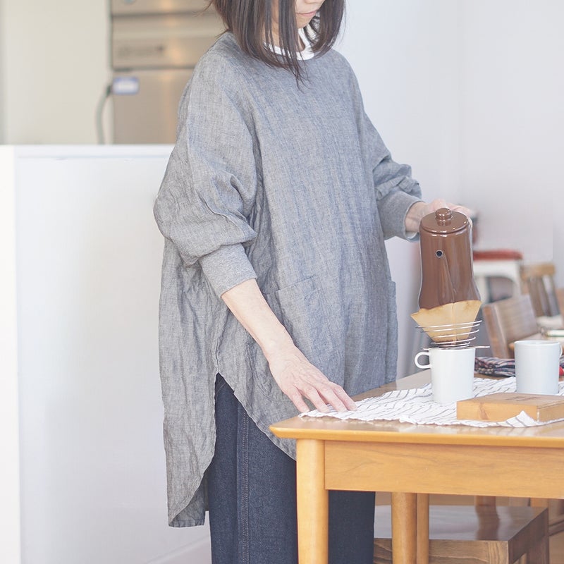 Branch m‘.,ブランチエム,ナチュラル,30代,40代,50代,60代,リネン,ゆったり,チュニック,リネンチュニック,割烹着,リネン割烹着,エプロン,リネンエプロン