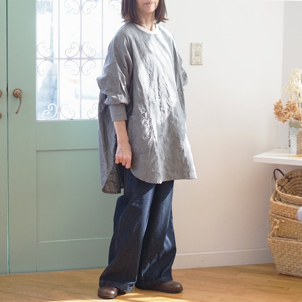 Branch m‘.,ブランチエム,ナチュラル,30代,40代,50代,60代,リネン,ゆったり,チュニック,リネンチュニック,割烹着,リネン割烹着,エプロン,リネンエプロン