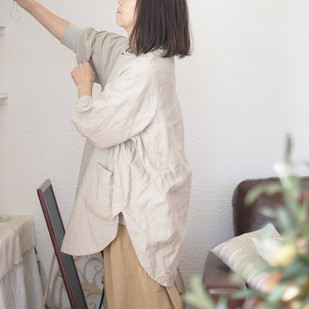 Branch m‘.,ブランチエム,ナチュラル,30代,40代,50代,60代,リネン,ゆったり,チュニック,リネンチュニック,割烹着,リネン割烹着,エプロン,リネンエプロン