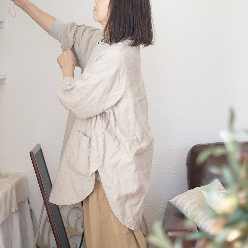 Branch m‘.,ブランチエム,ナチュラル,30代,40代,50代,60代,リネン,ゆったり,チュニック,リネンチュニック,割烹着,リネン割烹着,エプロン,リネンエプロン