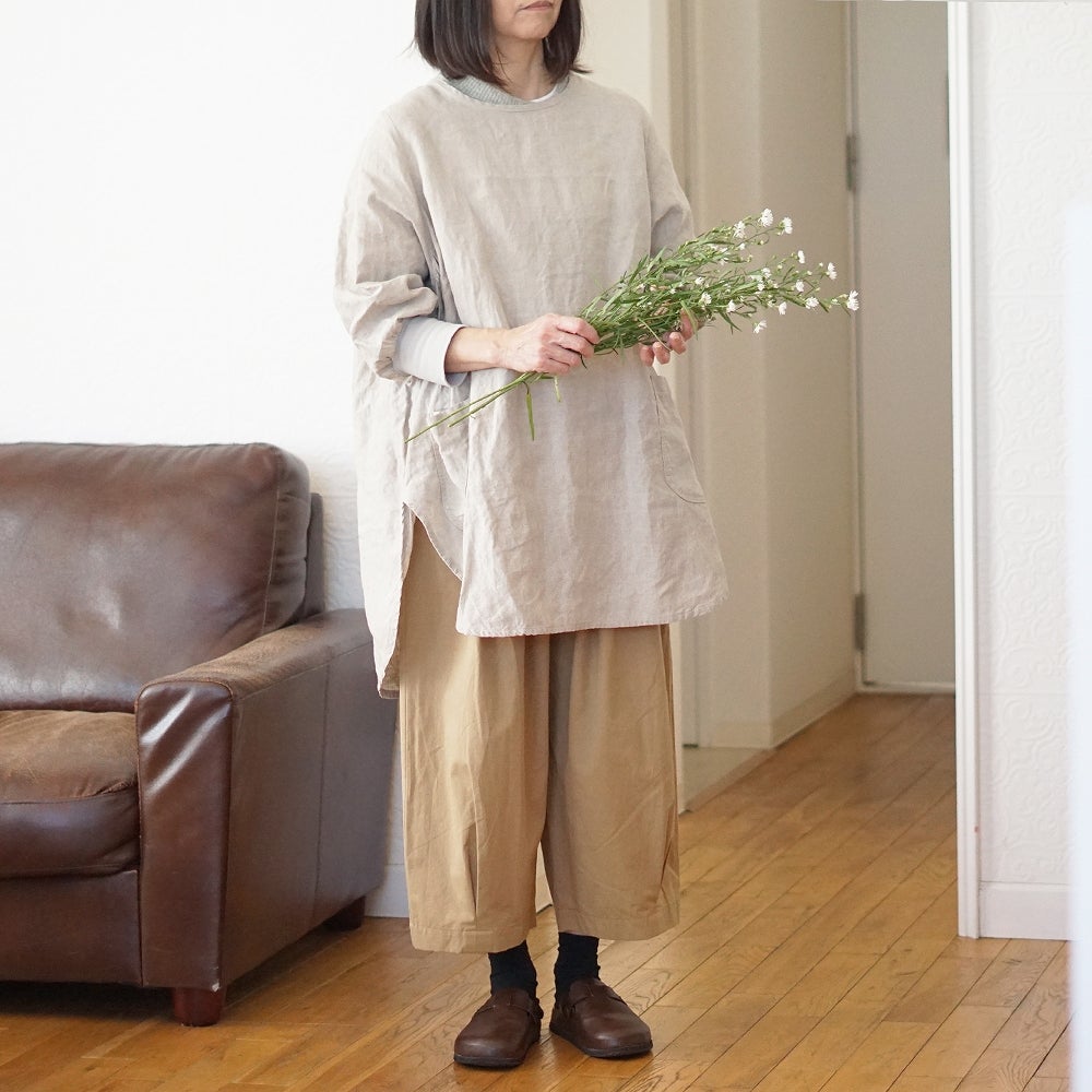 Branch m‘.,ブランチエム,ナチュラル,30代,40代,50代,60代,リネン,ゆったり,チュニック,リネンチュニック,割烹着,リネン割烹着,エプロン,リネンエプロン