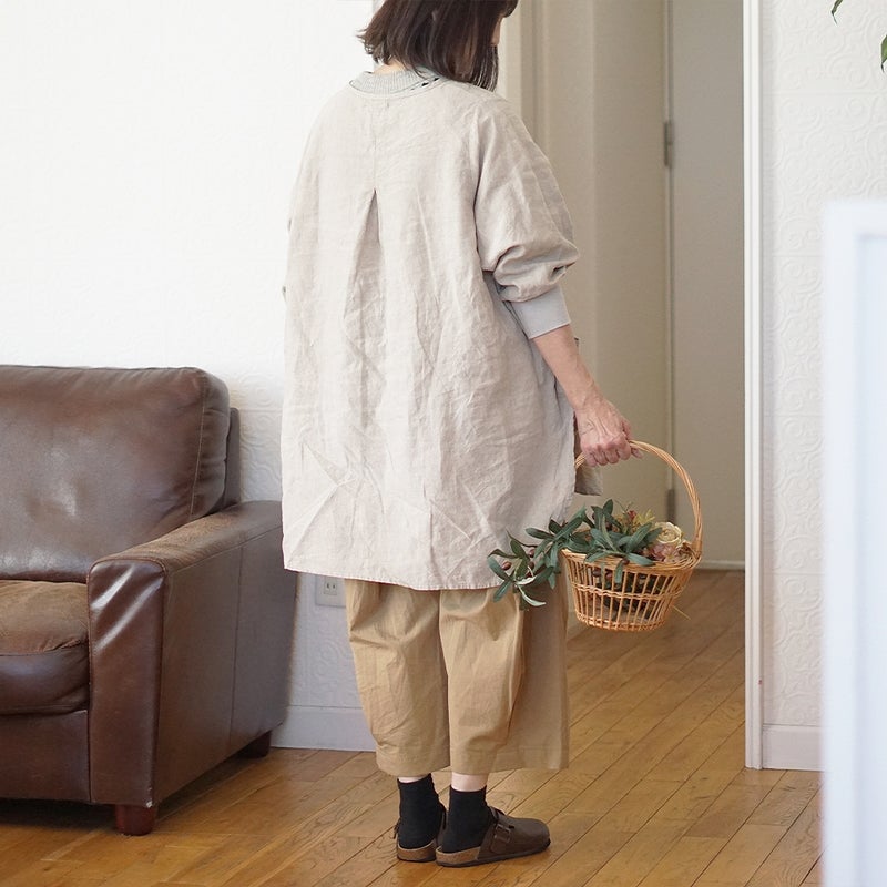 Branch m‘.,ブランチエム,ナチュラル,30代,40代,50代,60代,リネン,ゆったり,チュニック,リネンチュニック,割烹着,リネン割烹着,エプロン,リネンエプロン