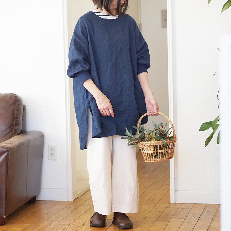 Branch m‘.,ブランチエム,ナチュラル,30代,40代,50代,60代,リネン,ゆったり,チュニック,リネンチュニック,割烹着,リネン割烹着,エプロン,リネンエプロン