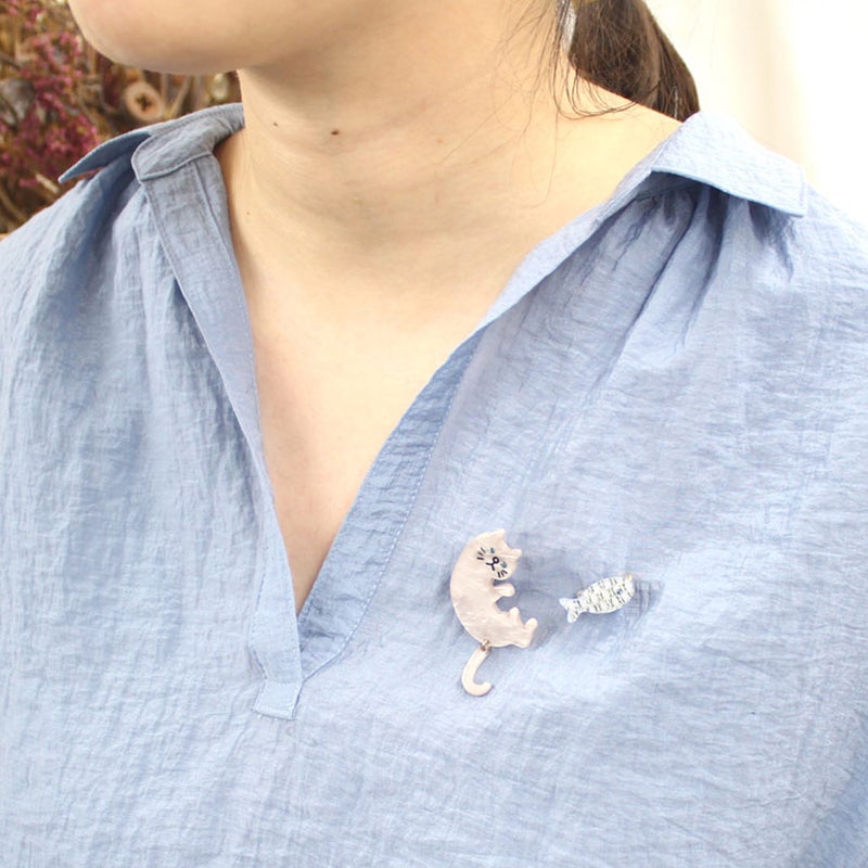 Branch m‘.,ブランチエム,ナチュラル,30代,40代,50代,60代,ブローチ,ルチカ,アクセサリー,猫,ねこ,ネコ