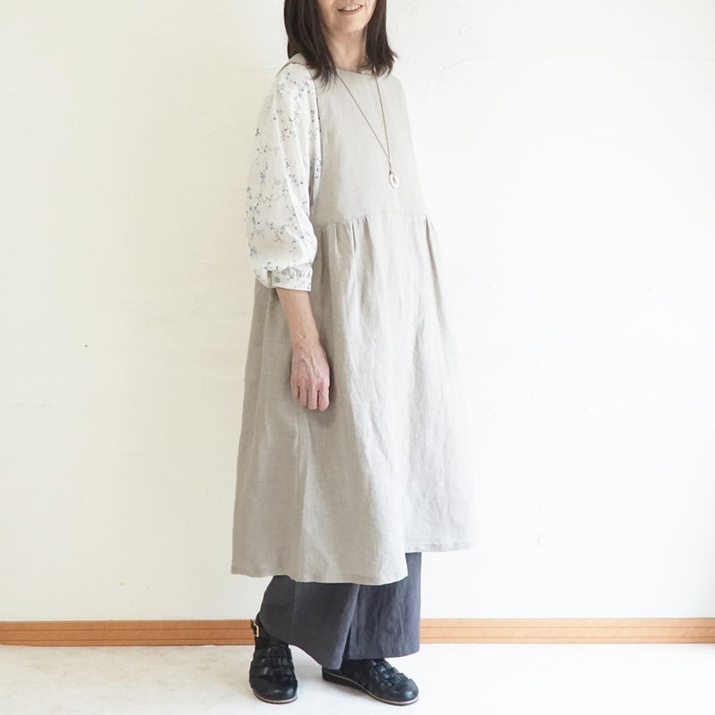 Branch m‘.,ブランチエム,ナチュラル,30代,40代,50代,60代,リネン,ゆったり,ワンピース,リネンワンピース,2wayワンピース,ノースリーブワンピース,2way,