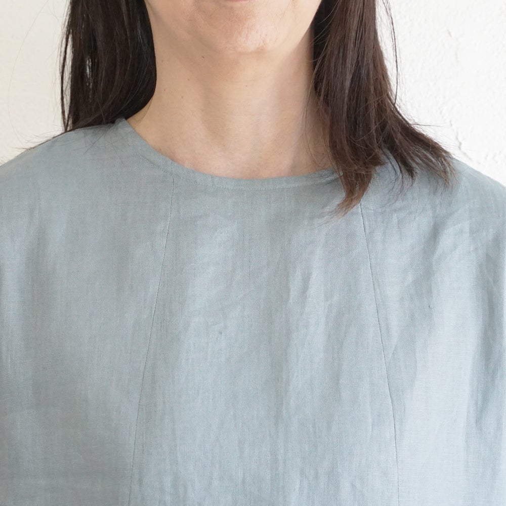 Branch m‘.,ブランチエム,ナチュラル,30代,40代,50代,60代,リネン,ゆったり,ワンピース,リネンワンピース,７分袖ワンピース,フレアワンピース