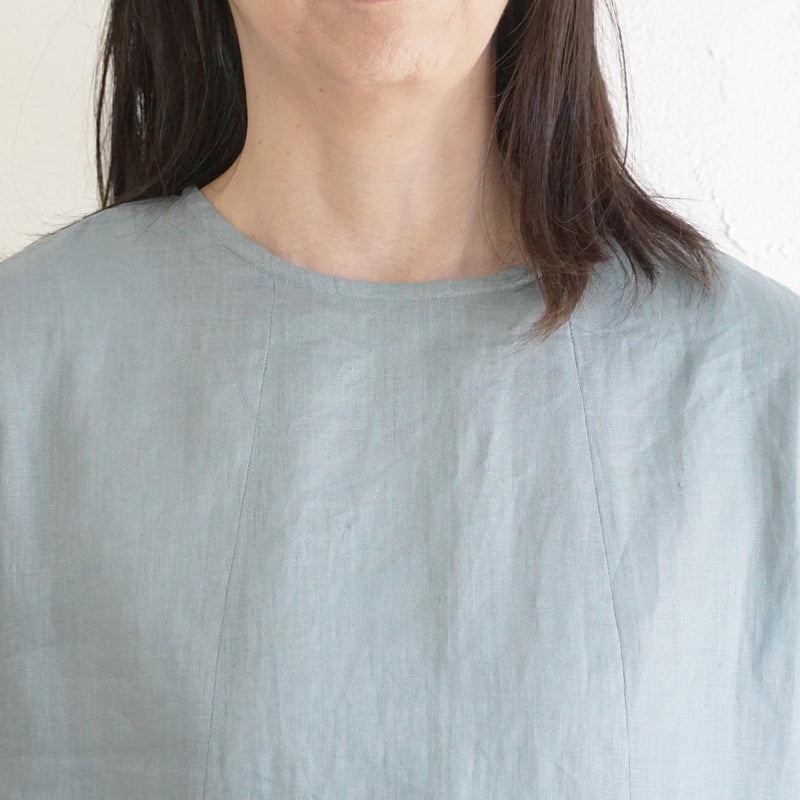 Branch m‘.,ブランチエム,ナチュラル,30代,40代,50代,60代,リネン,ゆったり,ワンピース,リネンワンピース,７分袖ワンピース,フレアワンピース