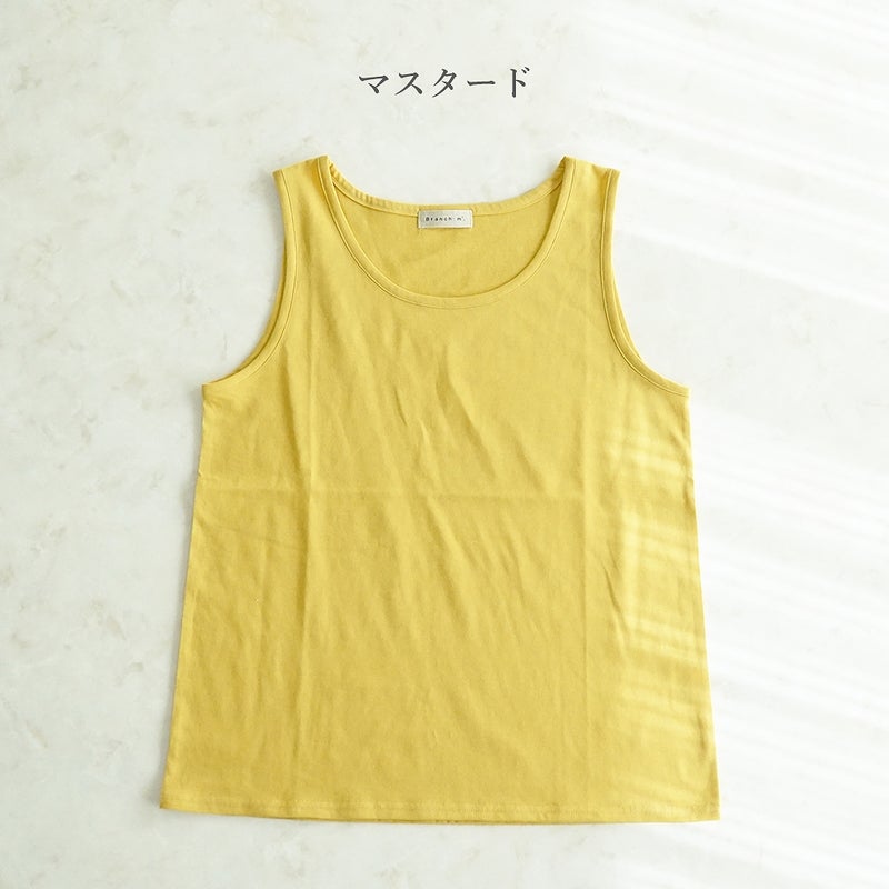Branch m‘.,ブランチエム,ナチュラル,30代,40代,50代,60代,コットン,ゆったり,綿,タンクトップ,インナー