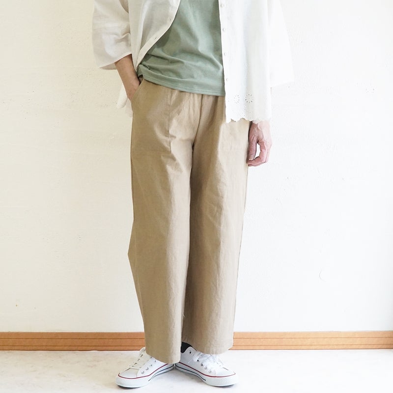 Branch m‘.,ブランチエム,ナチュラル,30代,40代,50代,60代,コットン,ゆったり,綿,パンツ,ベイカーパンツ,ストレートパンツ,ワイドストレートパンツ