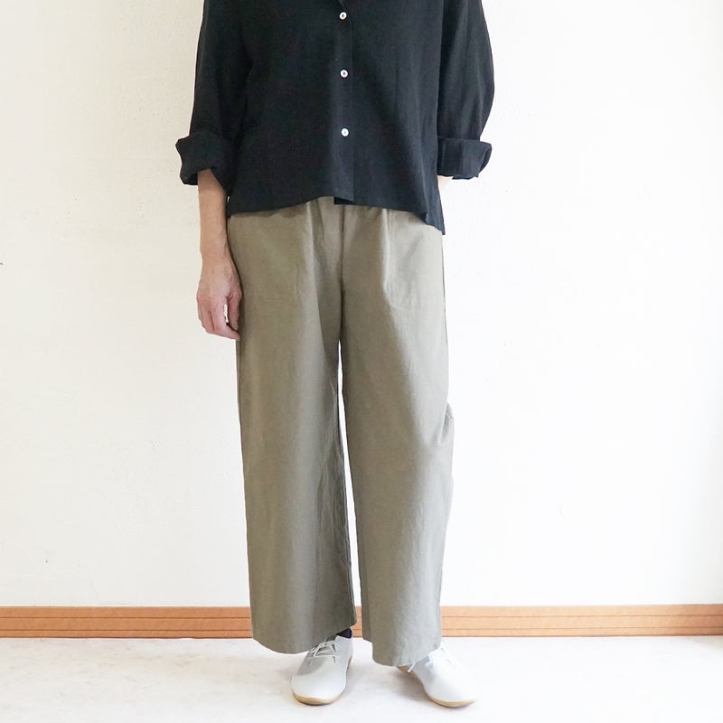 Branch m‘.,ブランチエム,ナチュラル,30代,40代,50代,60代,コットン,ゆったり,綿,パンツ,ベイカーパンツ,ストレートパンツ,ワイドストレートパンツ