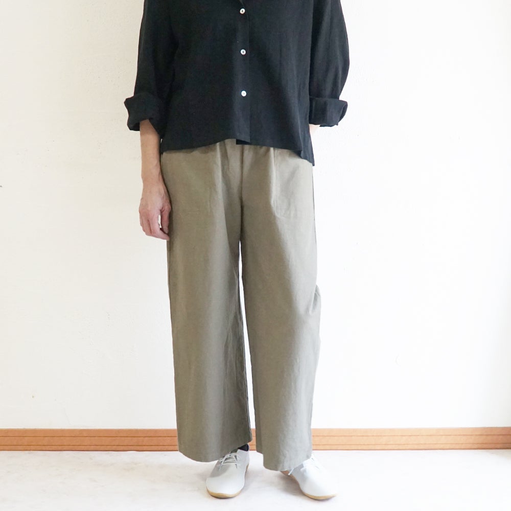 Branch m‘.,ブランチエム,ナチュラル,30代,40代,50代,60代,コットン,ゆったり,綿,パンツ,ベイカーパンツ,ストレートパンツ,ワイドストレートパンツ