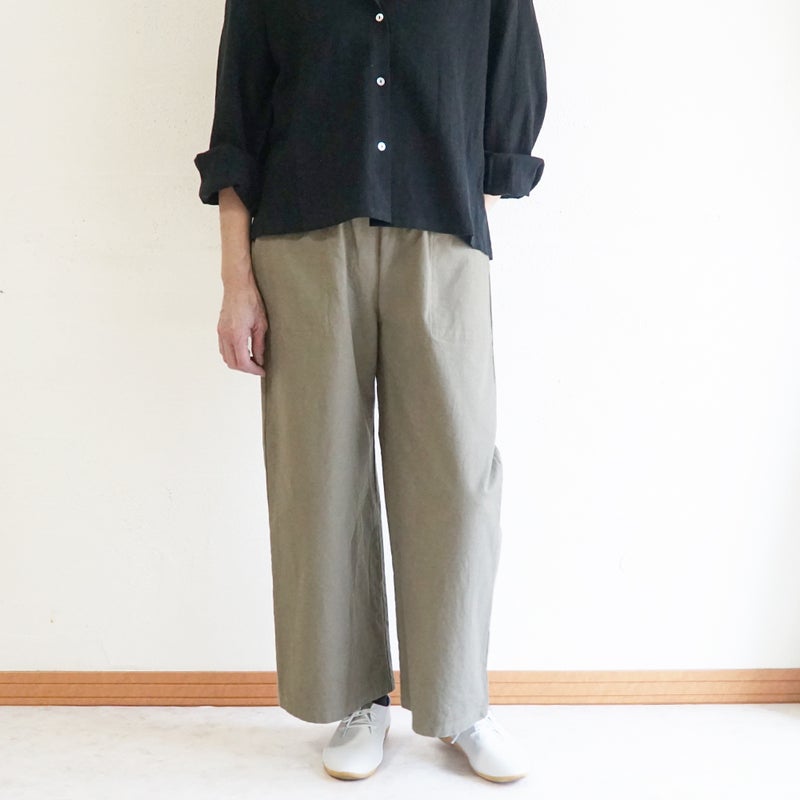 Branch m‘.,ブランチエム,ナチュラル,30代,40代,50代,60代,コットン,ゆったり,綿,パンツ,ベイカーパンツ,ストレートパンツ,ワイドストレートパンツ