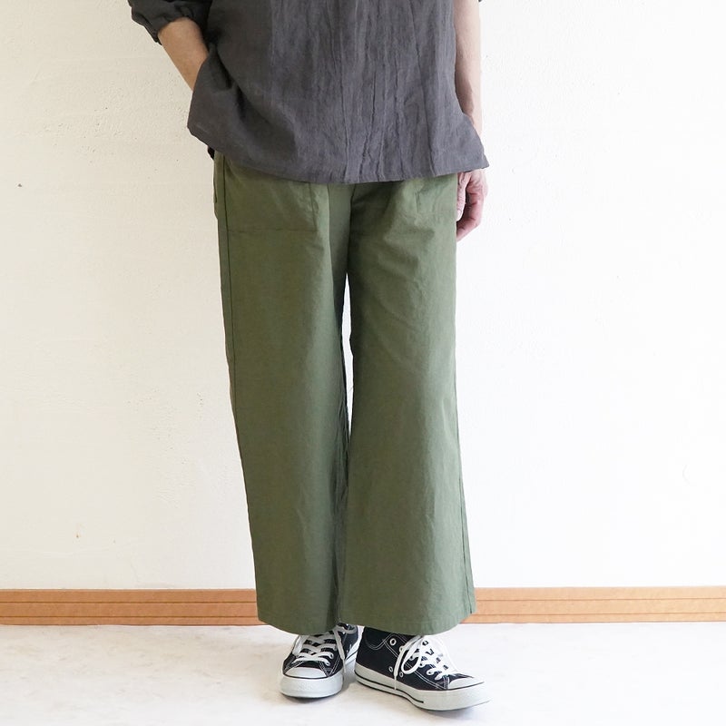 Branch m‘.,ブランチエム,ナチュラル,30代,40代,50代,60代,コットン,ゆったり,綿,パンツ,ベイカーパンツ,ストレートパンツ,ワイドストレートパンツ