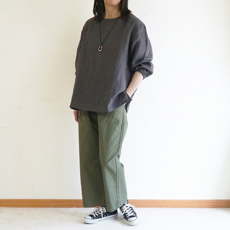 Branch m‘.,ブランチエム,ナチュラル,30代,40代,50代,60代,コットン,ゆったり,綿,パンツ,ベイカーパンツ,ストレートパンツ,ワイドストレートパンツ
