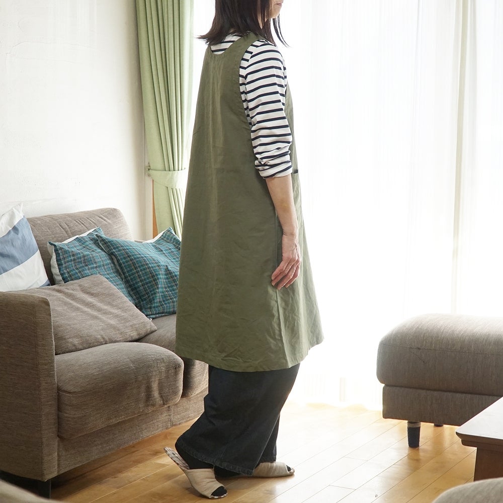 Branch m‘.,ブランチエム,ナチュラル,30代,40代,50代,60代,コットン,ゆったり,綿,エプロン,ワンピース,エプロンワンピース,